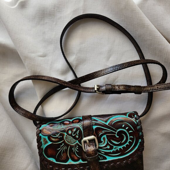 Patricia Nash Italy Leather Lanza Lady Crossbody Bag / Purse /Clutch - Picture 14 of 15